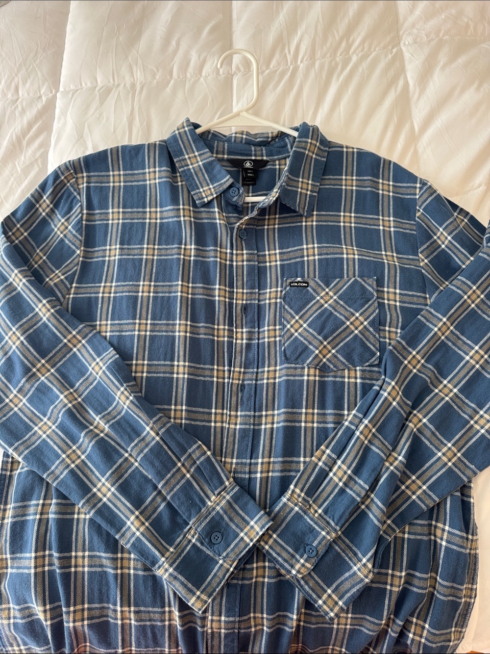 Volcom Blue Plaid Long-Sleeve Button-Down Shirt